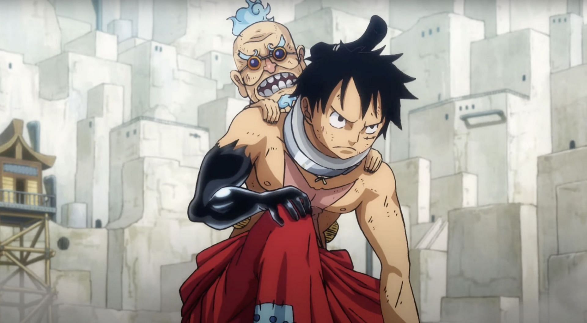Hyogoro and Luffy in anime (Image via Toei Animation)